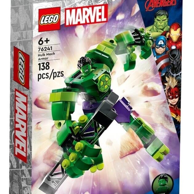 Set de juguetes de construcción LEGO® Marvel 76241 Armadura Robótica de Hulk 138 piezas