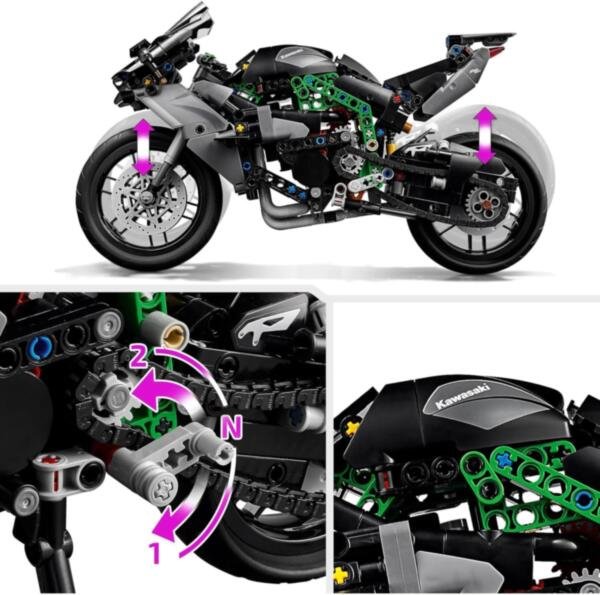 LEGO® Technic™ Moto Kawasaki Ninja H2R Regalo de juguete para niños y niñas 42170 - Imagen 3