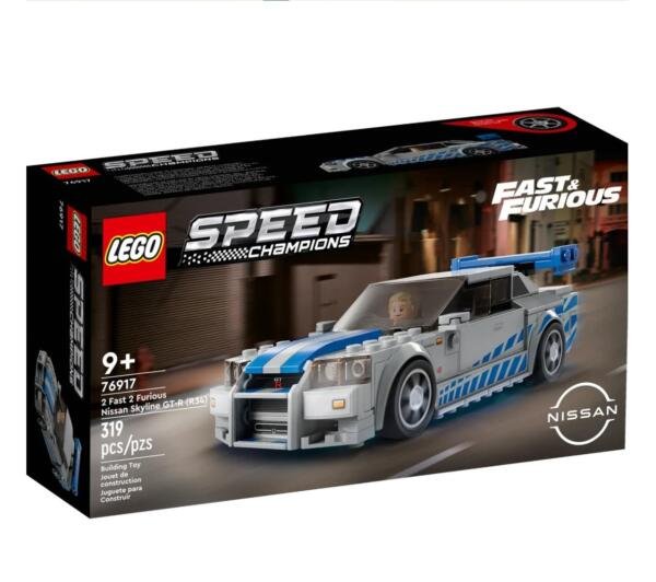 Set de juguetes de construcción LEGO® Speed Champions 76917 Nissan Skyline GT-R (R34) de Más Rápido, Más Furioso (319 piezas)