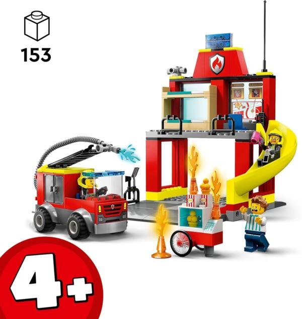 Set de juguetes de construcción LEGO® City 60375 Estación de Bomberos y Camión de Bomberos (153 piezas) - Imagen 2