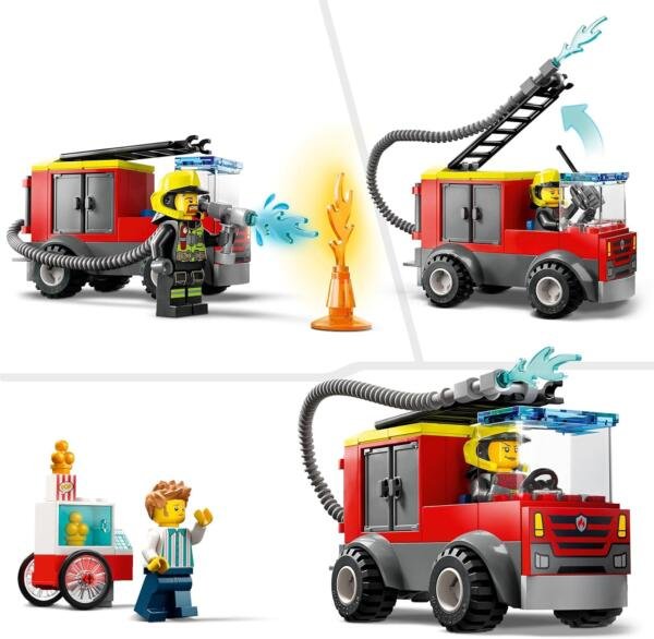 Set de juguetes de construcción LEGO® City 60375 Estación de Bomberos y Camión de Bomberos (153 piezas) - Imagen 4