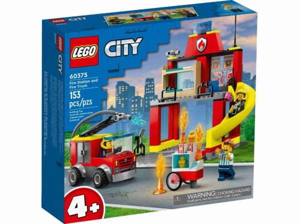 Set de juguetes de construcción LEGO® City 60375 Estación de Bomberos y Camión de Bomberos (153 piezas)