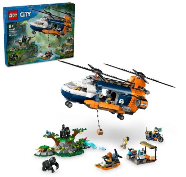 LEGO EXPLORADORES DE LA JUNGLA: HELICÓPTERO EN CAMPAMENTO BASE 8+