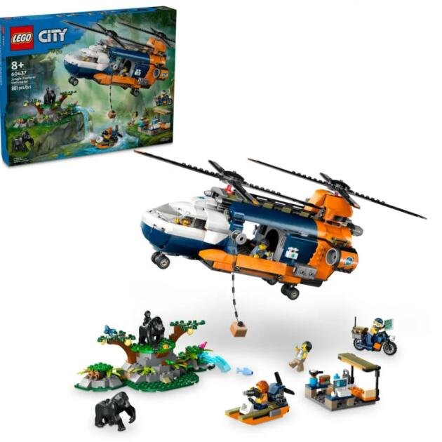 LEGO EXPLORADORES DE LA JUNGLA: HELICÓPTERO EN CAMPAMENTO BASE 8+